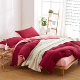 Luxury Reversible Red And Pink Duvet Set